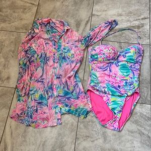 Lilly Pulitzer swimsuit and coverup